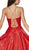 Cinderella Divine - CJ525 Corset Back Metallic High Slit Gown In Red