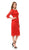 Lenovia - 5185 Quarter Length Sheer Rose Lace Peplum Dress