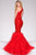 Trumpet Embellished High Neck Prom Dress 37473