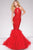 Trumpet Embellished High Neck Prom Dress 37473
