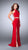 La Femme - Alluring Sleeveless High Neck Two-piece Dress 23984 in Red