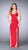 La Femme - Sexy Sweetheart Jersey Dress 23967 in Red