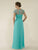 Rina di Montella - RD2430-1 Bead Embellished Illusion A-Line Dress In Blue