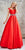 Angela and Alison - Radiant Bateau A-Line Long Evening Gown 771081 in Red