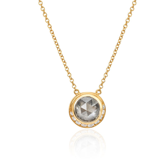 Logan Hollowell - NEW! Silver Moon Necklace in Yellow Gold