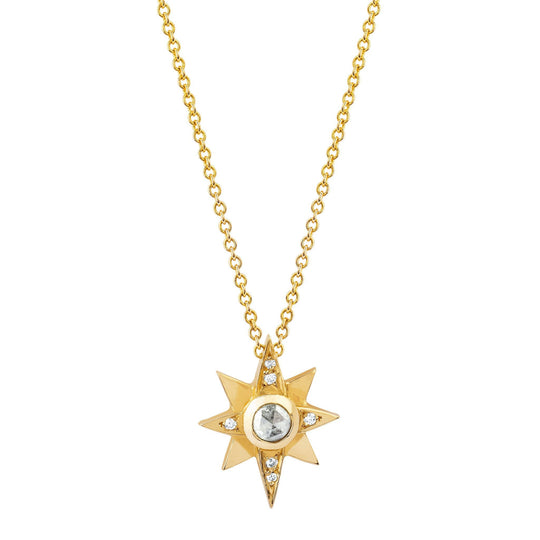 North Star Moonstone Necklace with Diamonds