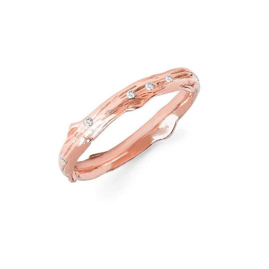 Logan Hollowell - Rose Thorn Sprinkled Diamond Band in Rose Gold