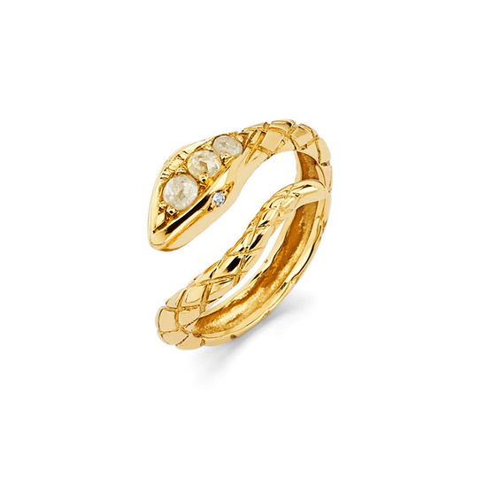 One-of Rose Cut Diamond Snake Ring