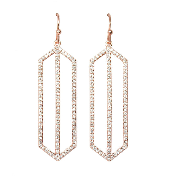 Pave Deco Drops - Rose Gold