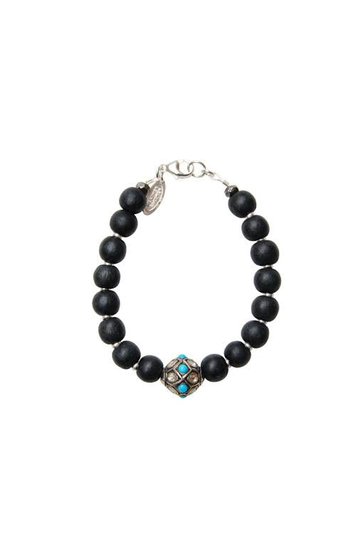 Rose Cut Diamonds Turquoise Bracelet- ONE LEFT!!