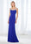 Cameron Blake - 118663 Ornate Beaded Neckline Evening Gown In Blue
