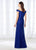 Cameron Blake - 118670 Off-the-Shoulder Scalloped Lace Evening Gown In Blue