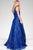 Blue Embellished Lace Prom Ballgown Jvn50320