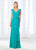 Cameron Blake - 118668 Cap Sleeve Wrap Tie Scalloped Evening Gown  In Blue