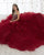 Quinceanera Collection - 26916 Crystal Beaded Ruffled Tulle Ballgown In Red