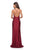 La Femme - 28206 Long Crisscross Strapped High Slit Sheath Gown In Red