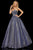 Sherri Hill - 52959 Strapless Sweetheart Glitter A Line Dress In Blue and Silver