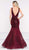 Colors Dress - 2023 Sequined Velvet Deep V-neck Trumpet Dress in Red