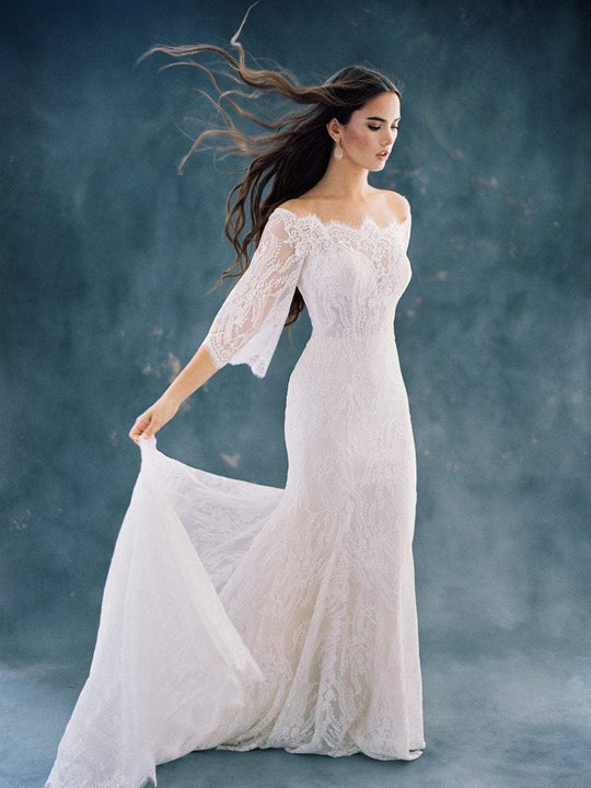 Wilderly Bride by Allure Bridals - F100 Lace Off-Shoulder Bridal Dress In White