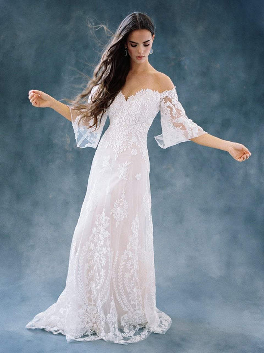 Wilderly Bride by Allure Bridals - F104 Embroidered A-line Bridal Dress In White