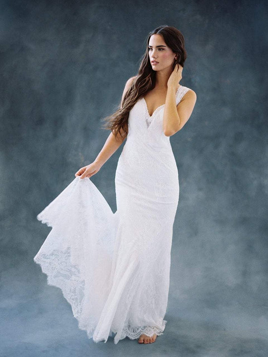 Wilderly Bride by Allure Bridals - F105 Lace Sheath Wedding Dress In White