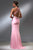 Blush - S010 Embellished Halter Neckline Evening Gown In Pink