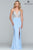 Faviana - Strappy Plunging V-Neckline Jersey Dress s10060 In Blue
