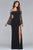 s10101 Beaded Bell Sleeves Fitted Gown