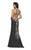 Faviana - S10302 Metallic Floral Appliqued Trumpet Gown in Black
