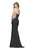 Faviana - S10304 Strapless Floral Embroidered Illusion Sheath Gown in Black 