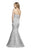 Faviana - S10305 Strapless Metallic Embroidered Mermaid Dress in Silver