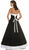 Alexia Designs - 2410 Two-Toned Strapless A-Line Dress In Black and White