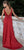 Alexia Designs - 826 V-Neck Beaded Waist Dress In Red