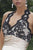 Alexia Designs - 830 Satin Lace Halter V-neck Trumpet Dress In Neutral and Black