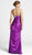 Blush - 9211 Embellished Empire Charmeuse Gown In Purple