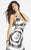 Blush - Plunging Printed Long Dress 9252 In Black and White