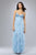 Mignon - REC142 Tiered Ruffle Evening Dress in Blue
