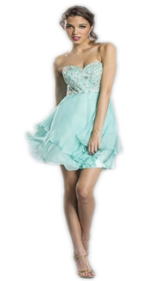 Embellished Sweetheart Homecoming Dress