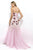 Blush - Embroided Strapless Floral Trumpet Gown 9533 in Pink