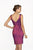 Alexia Designs - 4178 Pleated V-neck Taffeta Sheath Dress In Purple