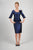 Daymor Couture - Two-Piece Satin Cocktail Dress 409 in Blue