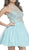 Ornate Sheer Halter A-line Homecoming Dress