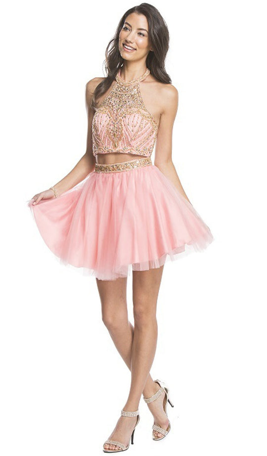 Dazzling Two Piece A-line Homecoming Dress
