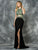 Colors Dress - 1665 Halter Neck Embroidered Evening Gown in Black