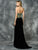Colors Dress - 1665 Halter Neck Embroidered Evening Gown in Black