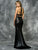Colors Dress - 1667 Two-Piece Racer Back Evening Gown in Black