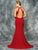 Colors Dress - 1673 Halter Neck Jersey Evening Gown in Red