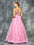 Colors Dress - 1690 V-neck Beaded Lace Ball Gown in Pink