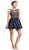 Beaded Illusion Bateau Homecoming Dress