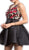 Floral Embroidered Sheer Jewel Homecoming Dress